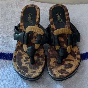 Carlos Santana wedge type Sandal brown and black